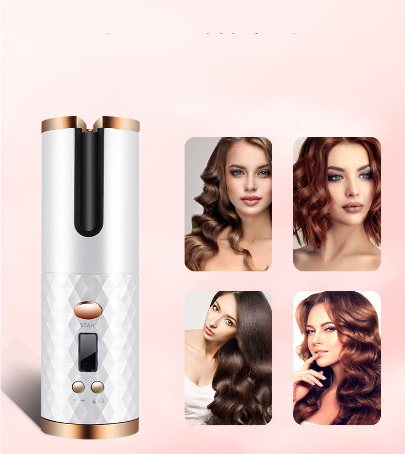 Cordless Auto Hair Curler with LCD & Ceramic Barrel
