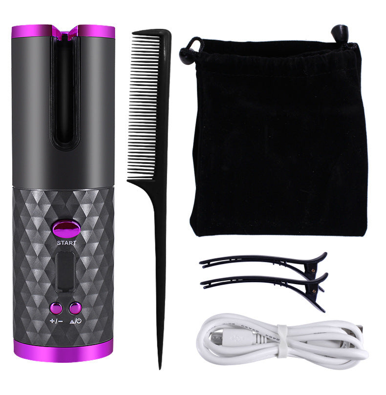 Cordless Auto Hair Curler with LCD & Ceramic Barrel