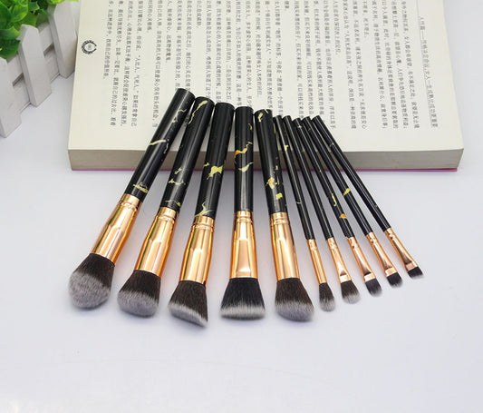 15-Piece Marble Makeup Brush Set with Travel Case