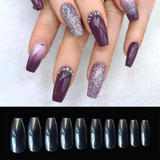 500 Clear Natural Fake Nails – 10 Sizes
