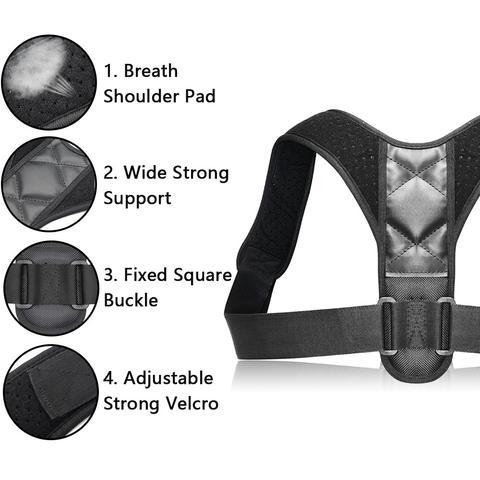 Adjustable Posture Corrector Brace for Back & Shoulder Support